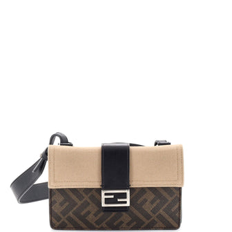 Fendi Baguette Convertible Pouch Canvas with Zucca Coated Canvas