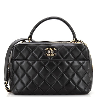 Chanel Trendy CC Bowling Bag Chevron Lambskin Medium
