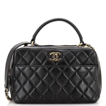Chanel Trendy CC Bowling Bag Chevron Lambskin Medium