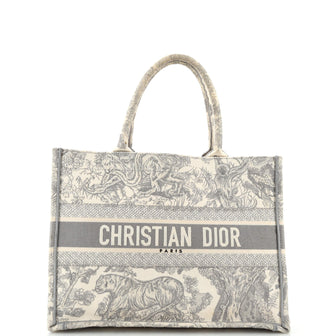 Christian Dior Book Tote Embroidered Canvas Medium