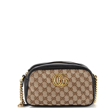 Gucci GG Marmont Shoulder Bag Diagonal Quilted GG Canvas Small