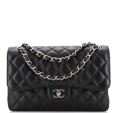 Chanel Classic Double Flap Bag Quilted Caviar Jumbo