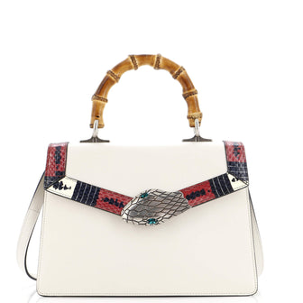 Gucci Lilith Top Handle Bag Leather with Snakeskin Small