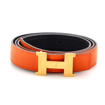 Hermes Constance Martelee H Reversible Belt Leather with Hammered Hardware Thin