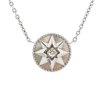 Christian Dior Rose des Vents Necklace 18K White Gold with Mother of Pearl and Diamond Small