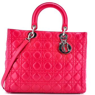 Christian Dior Lady Dior Bag Cannage Quilt Lambskin Large