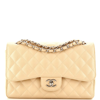 Chanel Classic Double Flap Bag Quilted Caviar Jumbo