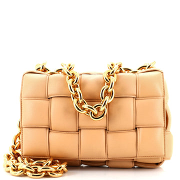 Bottega Veneta Cassette Chain Crossbody Bag Padded Maxi Intrecciato Leather