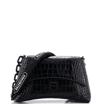Balenciaga Downtown S Chain-Handle Shoulder Bag Crocodile Embossed Leather Small