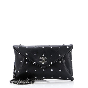 Chanel CC Envelope Chain Clutch Printed Lambskin