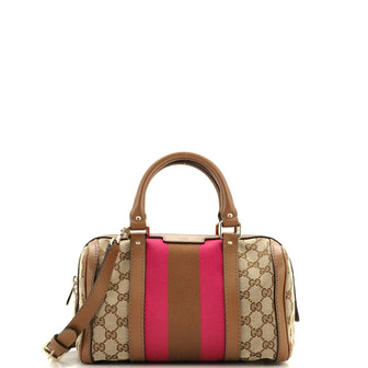 Gucci Vintage Web Boston Bag GG Canvas Small