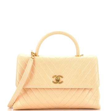 Chanel Coco Top Handle Bag Chevron Calfskin Medium