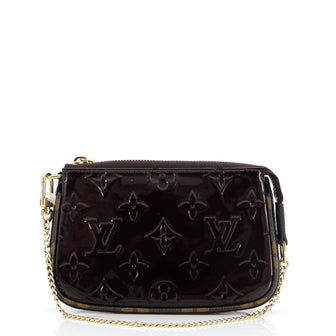 Louis Vuitton Pochette Accessoires Monogram Vernis with Monogram Canvas Mini