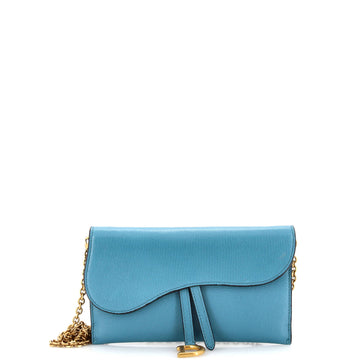 Christian Dior Saddle Chain Wallet Leather