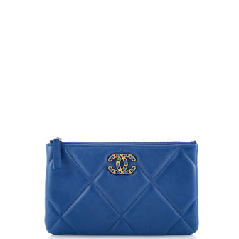 Chanel 19 O Case Pouch Quilted Lambskin Small