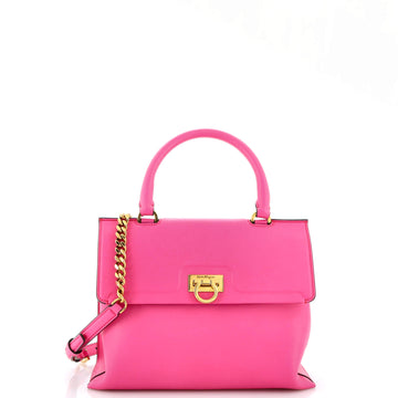 Salvatore Ferragamo Trifolio Top Handle Bag Leather Small