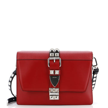 Prada Elektra Shoulder Bag Studded Leather Small