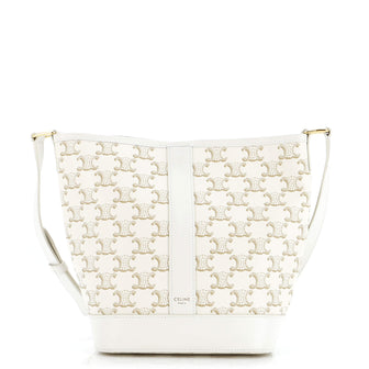 Celine Bucket Bag Triomphe Coated Canvas Small
