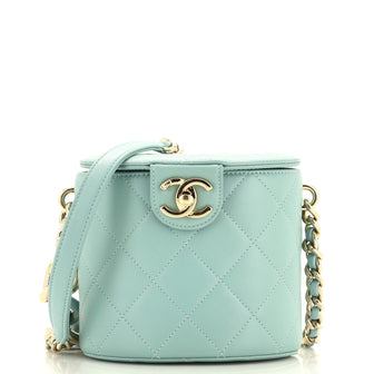 Chanel Resin Elegant Chain Tubular Vanity Case Quilted Lambskin Small
