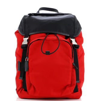 Prada Double Buckle Backpack Tessuto Medium