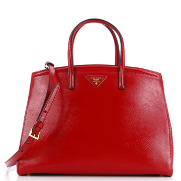 Prada Slim Convertible Tote Vernice Saffiano Leather East West