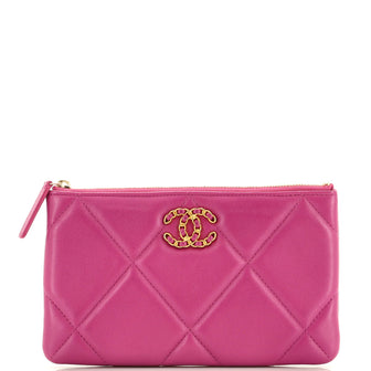 Chanel 19 O Case Pouch Quilted Lambskin Small