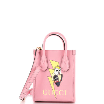Gucci Vertical Tote Bananya Printed Leather Mini