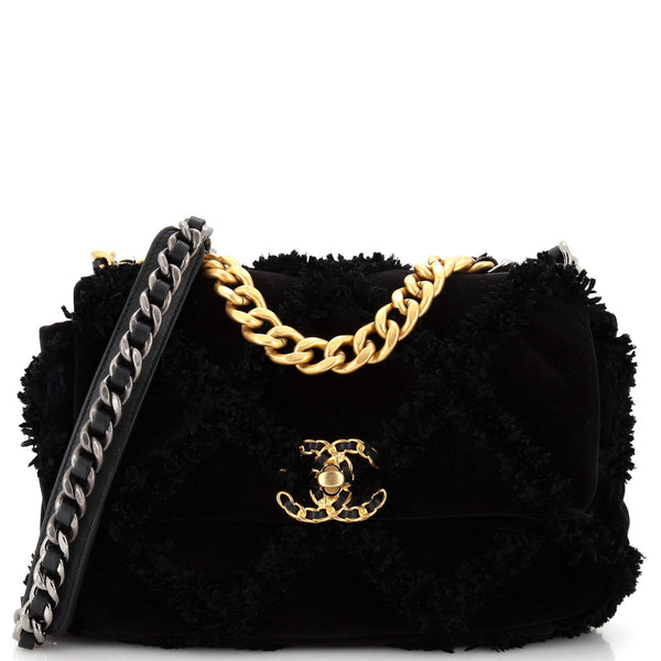 Chanel 19 Flap Bag Quilted Velvet Medium 282928