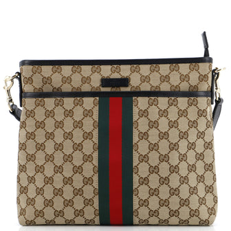 Gucci Front Pocket Web Messenger GG Canvas Small
