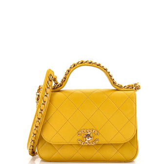 Chanel Chain Infinity Top Handle Bag Quilted Lambskin Mini
