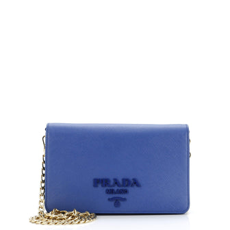 Prada Monochrome Chain Flap Bag Saffiano Leather Small