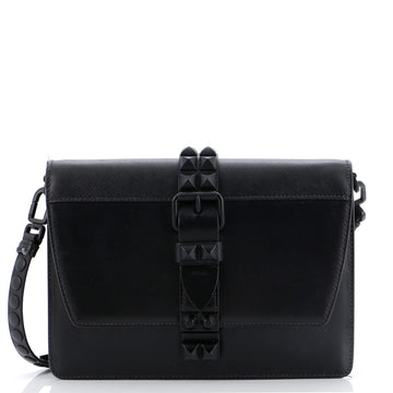 Prada Monochrome Elektra Shoulder Bag Studded Leather Small