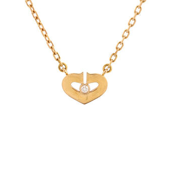 Cartier C Heart de Cartier Pendant Necklace 18K Rose Gold with Diamond XS