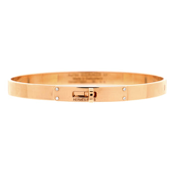 Hermes Kelly Bracelet 18K Rose Gold with 4 Diamonds Small