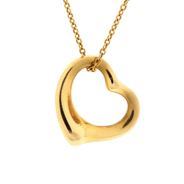 Tiffany & Co. Elsa Peretti Open Heart Pendant Necklace 18K Yellow Gold 16mm