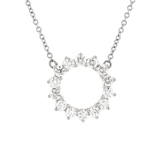 Tiffany & Co. Open Circle Pendant Necklace Platinum with Diamonds Mini