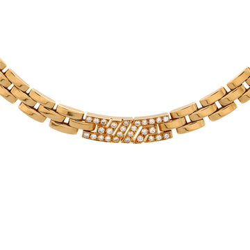 Cartier Maillon Panthere 3 Row Necklace 18K Yellow Gold and Diamonds