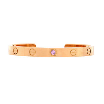 Cartier Love Cuff Bracelet 18K Rose Gold with Pink Sapphire
