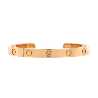 Cartier Love Cuff Bracelet 18K Rose Gold with Pink Sapphire