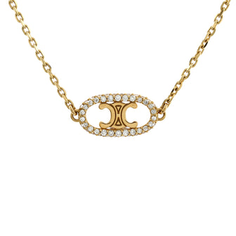 Celine Maillon Triomphe Pendant Necklace 18K Yellow Gold and Diamonds