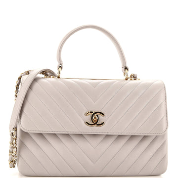 Chanel Trendy CC Top Handle Bag Chevron Lambskin Medium