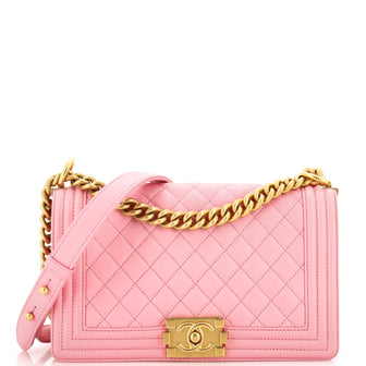 Chanel Boy Flap Bag Quilted Lambskin Old Medium