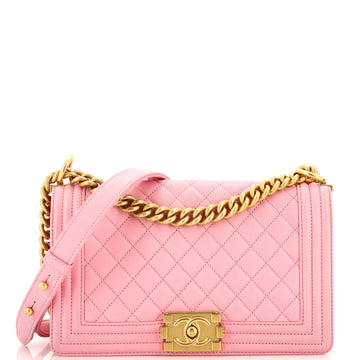 Chanel Boy Flap Bag Quilted Lambskin Old Medium