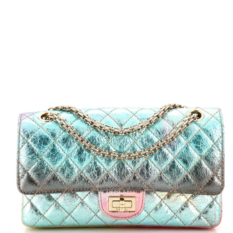 Chanel Rainbow Reissue 2.55 Flap Bag Quilted Multicolor Metallic Goatskin 225