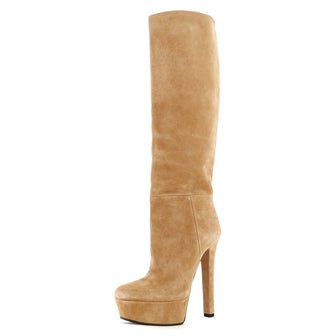 Gucci Women's Knee High Platform Boots Suede