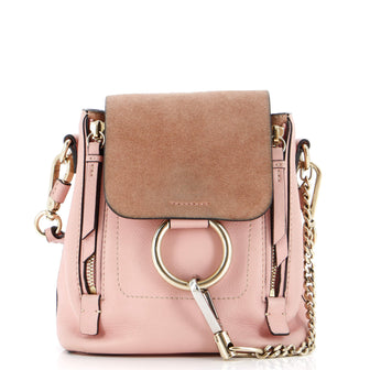 Chloe Faye Backpack Leather and Suede Mini