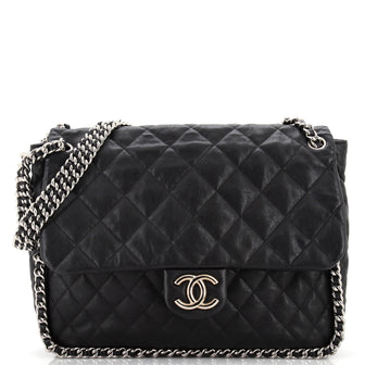 Chanel Chain Around Flap Bag Quilted Leather Maxi