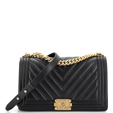 Chanel Boy Flap Bag Chevron Lambskin New Medium
