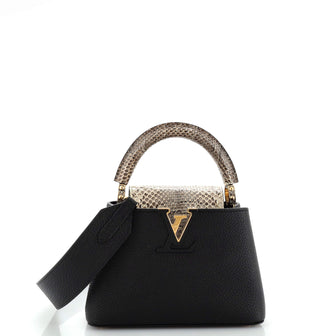 Louis Vuitton Capucines Bag Leather with Snakeskin Mini