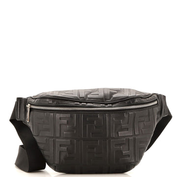 Fendi Zip Waist Bag Zucca Embossed Leather